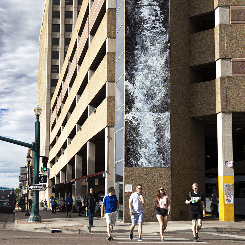 Seek Higher Ground, 2022, digital print on vinyl, 40 X 8.5 ft, Colorado Springs, CO