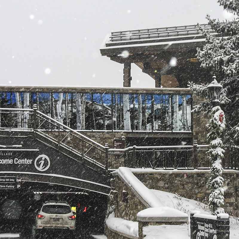 Variation in Silver and White, 2011, ceramic ink on glass, 7 1⁄2 X 37 ft, Lionshead Welcome Center, Vail, CO