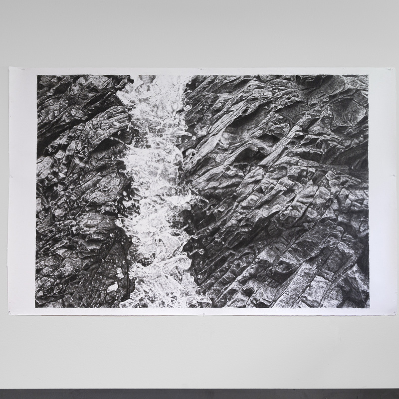 Meltwater-Green Box Arts, 2022, 52” X 74“, charcoal on paper