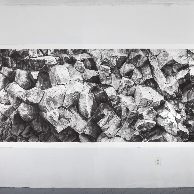 Buried Alive, 2022, 51” X 120“, charcoal on paper