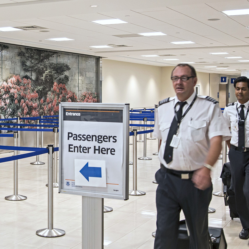 Souvenir of a Mountain Garden, 2016, ceramic frit on glass, water wall, stone veneer, 8’ X 30’ X 4", Greenville-Spartanburg Airport