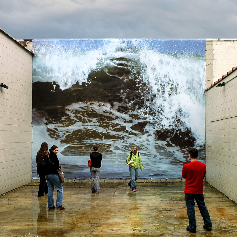 Wave, 2005, digital print on vinyl, 19 X 23 ft, Black and White, Brooklyn, NY