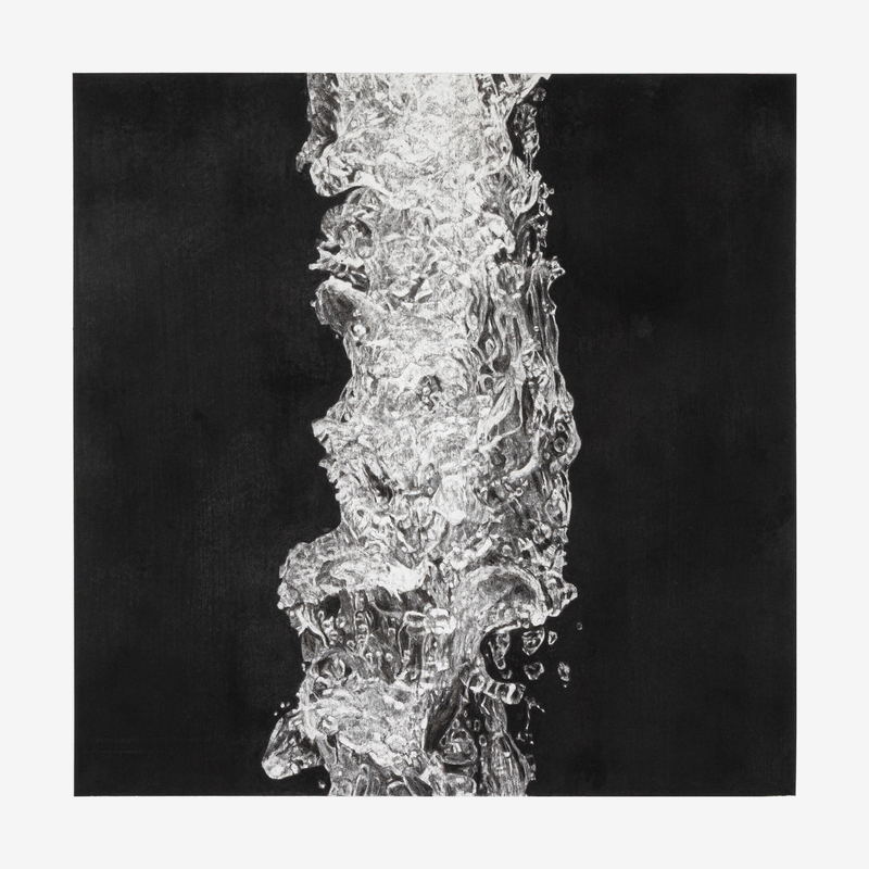 Untitled (Fall 2), 2026, charcoal on paper, 24" X 24"